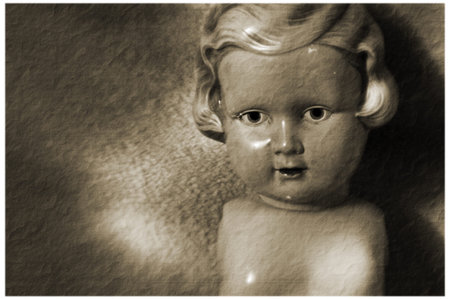 portrait of an antique Dollの写真素材