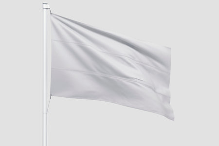 Flag Mock up isolated on a gray background. 3d rendering.