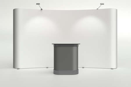 Blank trade show booth mockup template. 3d rendering.の写真素材