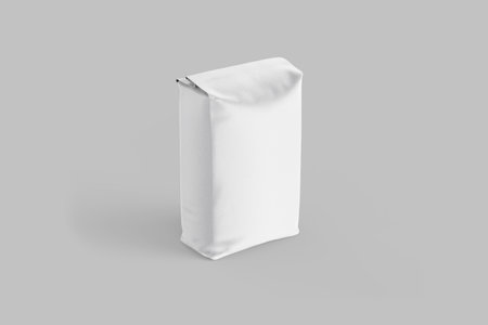 Flour bag packaging mockup isolated on white background. 3d rendering. eco friendly and zero waste concept.の写真素材