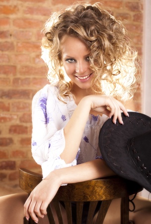 Young girl blondeの写真素材