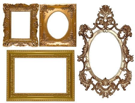 Collection Picture gold frame with a decorative pattern の写真素材