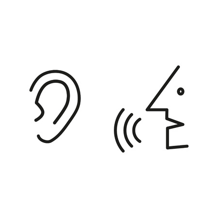 Man speak to ear. Simple icon. eps10のイラスト素材