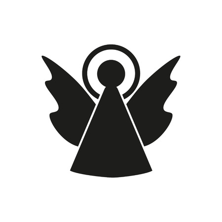 Angel with wings simple black icon vector eps10のイラスト素材