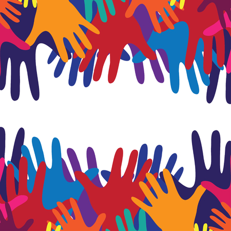 Raised hands posterのイラスト素材