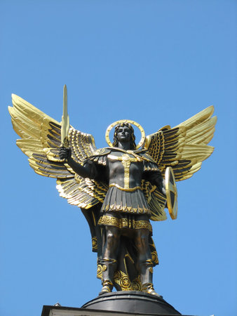Archangel michael statueの写真素材