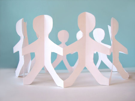 community of people holding on hands, concept