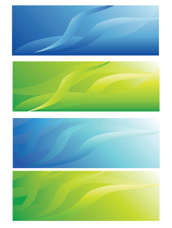 abstract header backgrounds, blue and green vector, illustrationsのイラスト素材