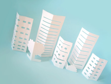 city concept made from paperの写真素材