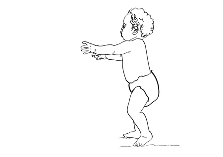 toddler learning to walkのイラスト素材