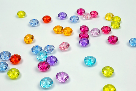 acrylic beads on a white background. Acrylic beads for designの写真素材