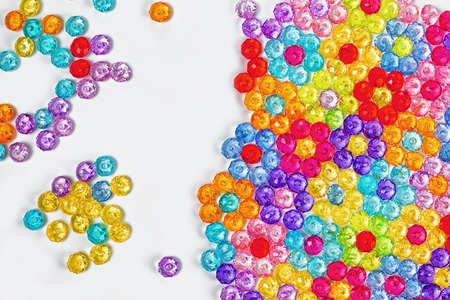 acrylic beads Acrylic beads for design, background of flowers made of colored beadsの写真素材