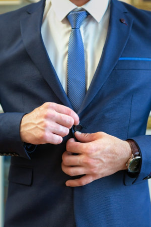 wedding mens hands button up. place for text