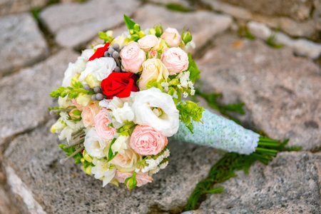 wedding attributes of the bride's shoesの写真素材