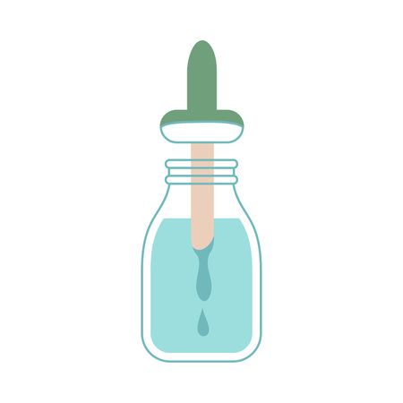 Bottle of serum for skin face. Dropper: bottle with pipette flat icon. Beauty essence for skin care.のイラスト素材