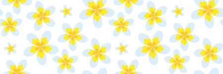 Plumeria Flowers seamless pattern. Turquoise background with Golden Frangipani. White, yellow petals