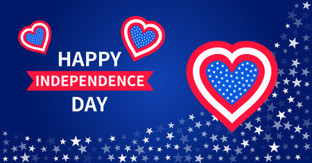 USA Independence Day banner. For 4th July greeting Background. Decorative element with symbol of USAのイラスト素材
