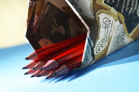 Pencils in a containerの写真素材