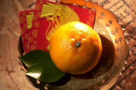 Orange and red packetの写真素材