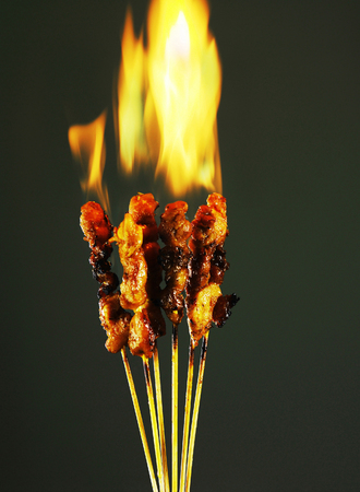 burning satayの写真素材