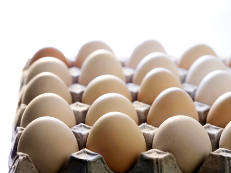 A full tray of eggsの写真素材