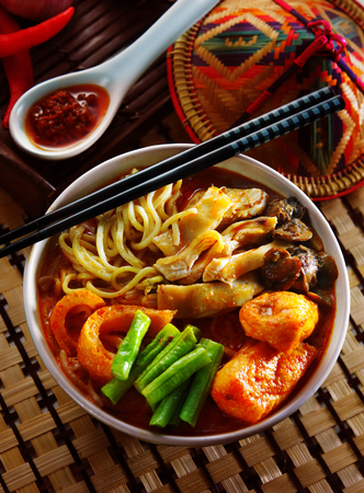 Malaysia food- bowl of curry meeの写真素材