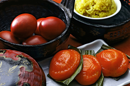 A series of chinese food for full moon celebrationの写真素材