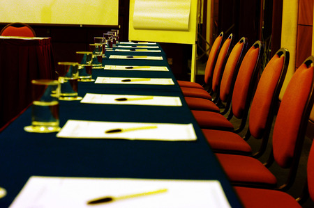 Arrangement for a press conferenceの写真素材