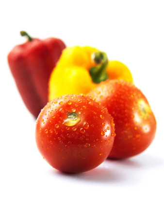 Capsicums and tomatoesの写真素材