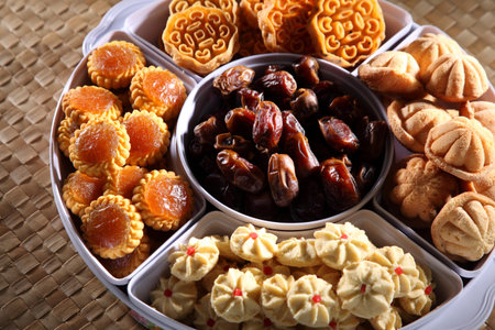 top view of the malay cookies on the tray