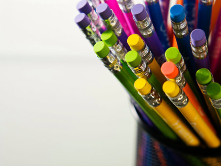 Crop picture of coloured pencils