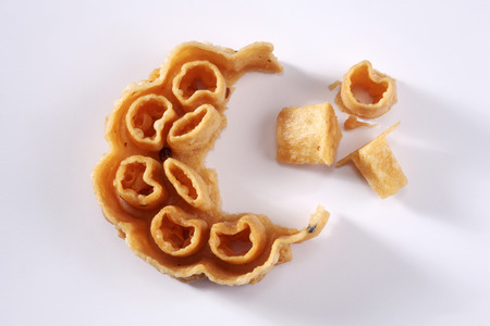 bite of malay cookies- kuih loyangの写真素材