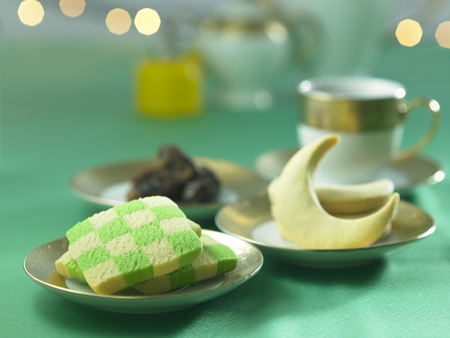 close up of the checker cookiesの写真素材