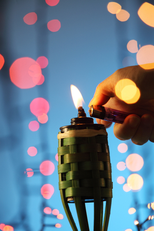 celebration hari raya lighten the oil lampの写真素材