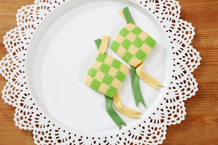 checker cookies decorated like ketupatの写真素材