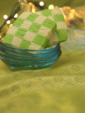 cookies shape of ketupat icon of rayaの写真素材