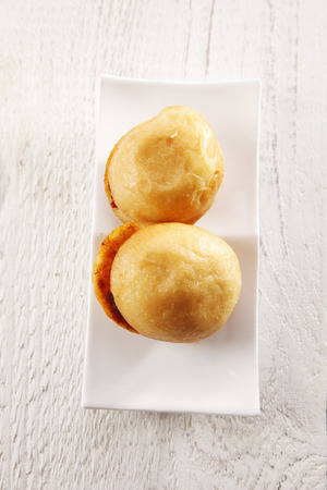 kueh pau sambal with chili pasteの写真素材