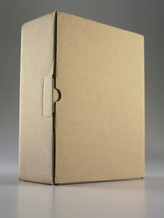 browm color cardboard box on the plain backgroundの写真素材