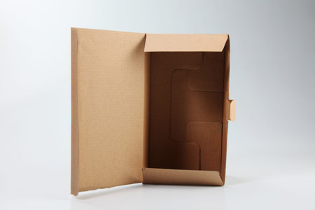 brown cardboard box on the plain background