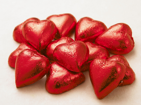 heart shape candy place togetherの写真素材