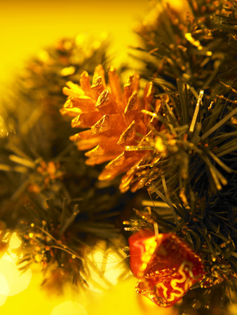 decorative item, pine conel on the christmas treeの写真素材