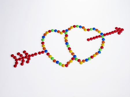 multi color of coated chocolateの写真素材