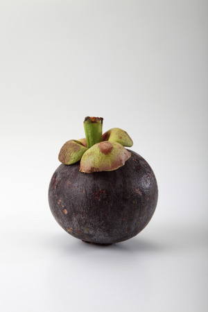 image of the mangosteen on the plain backgroundの写真素材