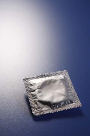 condom in the silver packの写真素材