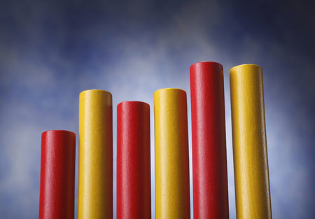 A few cylinders representing a graph.の写真素材