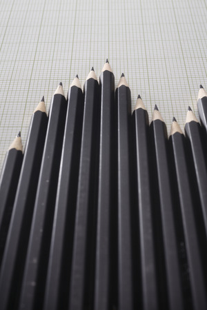 stock image of the pencil arrange in a rowの写真素材