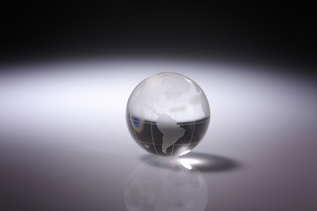 studio shot of the glass globeの写真素材