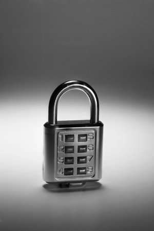 black and white of combination lock