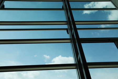 close up of the window panel at airport