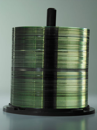 low angle view of stack of cd